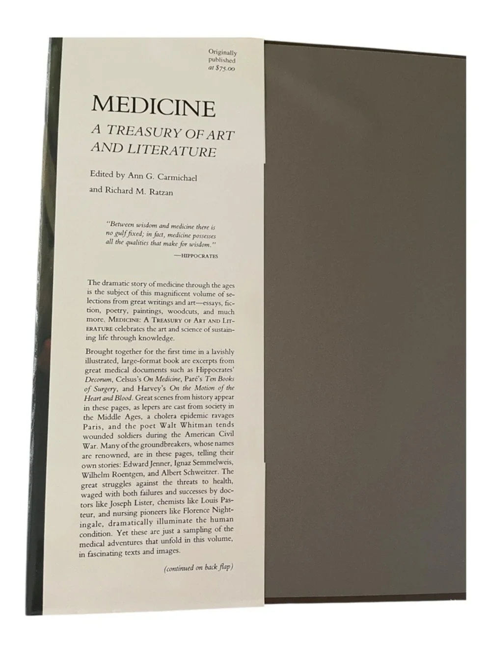“Medicine: A Treasury of Art and Literature” Illustrated HC DJ Comprehensive
